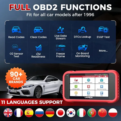 Miniatura 6 de Escáner LAUNCH OBD2 actualizado 2026 CRP123E V2.0 Elite, herramienta de diagnóstico para motor, ABS, SRS, AT, con 7 reinicios