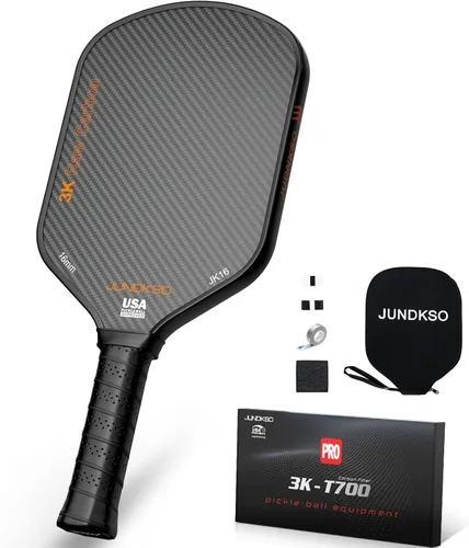 Paletas profesionales de pickleball - T700 Raqueta de pepinillo de fibra de carbono - Superficie esmerilada de carbono crudo 3K para mejorar el giro