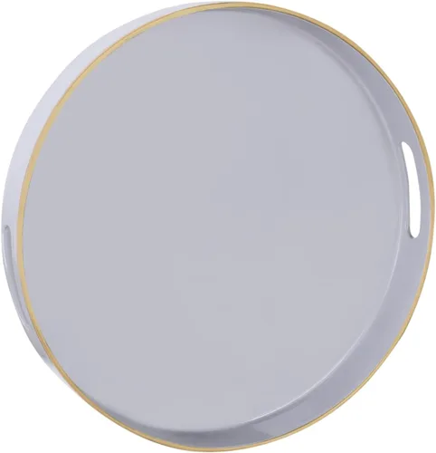 Miniatura 13 de MAONAME - Bandeja decorativa verde oscuro, bandeja de servir redonda de 13 pulgadas con asas, bandejas de plástico para mesa de café, bandejas