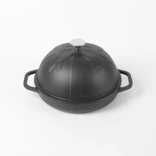 Miniatura 10 de HAWOK Horno de pan de hierro fundido con tapa Cloche, diámetro 9.8 pulgadas/9.8 in, 1.5 cuartos de galón, bandeja para hornear de masa madre, Azul