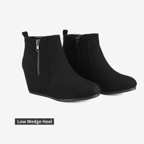 Miniatura 2 de DREAM PAIRS Botines de cuña baja de gamuza para mujer