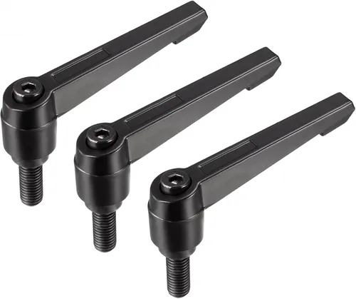 Miniatura 7 de uxcell Mango M6 x 1.181 in Palanca de sujeción ajustable Rosca botón de trinquete macho roscado Perillas de tornillo de liberación rápida Pernos