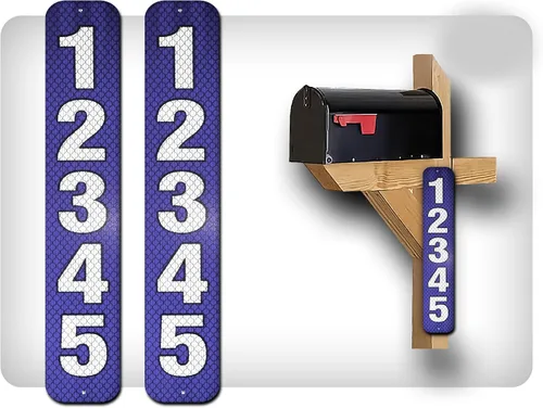 Miniatura 32 de Curb N Sign - Placas de números para buzón – 3 x 10 pulgadas hechas de aluminio reflectante de alta calidad – Números de buzón súper reflectantes