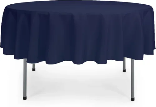 Miniatura 77 de YOUR CHAIR COVERS - Mantel redondo de poliéster prémium de 120 pulgadas - Mantel de lino color champán para mesas redondas estándar