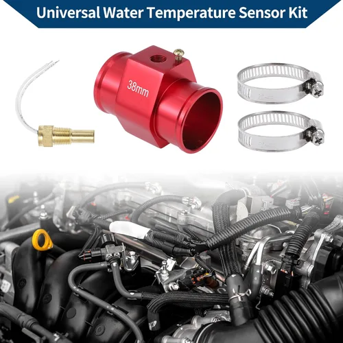 Miniatura 2 de Kit de sensor universal de temperatura de agua de 12 V/24 V, adaptador rojo de 1/8 "NPT 1.02" 160'F encendido - 145'F apagado para radiador
