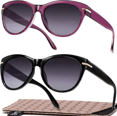 Miniatura 7 de EASY READ Pack de 2 lentes de sol bifocales para leer para mujer, lentes de sol modernos con protección UV400