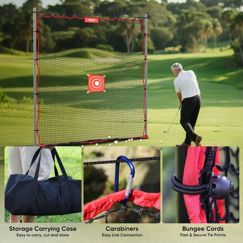 Miniatura 3 de Red de práctica de golf, barrera de red multideportiva resistente de 10 pies 15 pies 20 pies 25 pies Red de golf para garaje, ideal