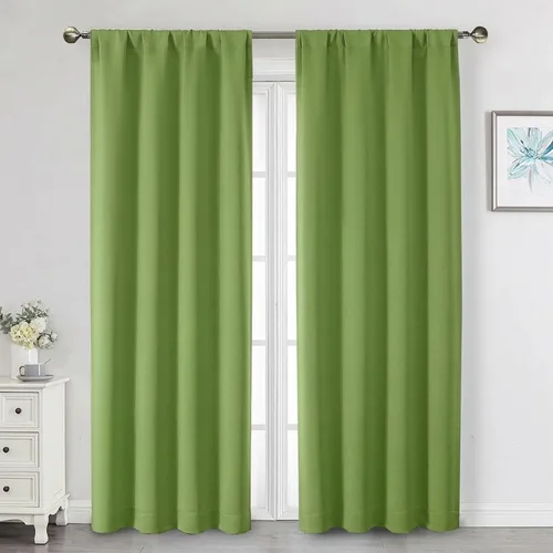 Miniatura 14 de Cortinas opacas para dormitorio, sala de estar, juego de 2 paneles de 54 pulgadas de largo, cortinas de oscurecimiento de habitación con aislamiento