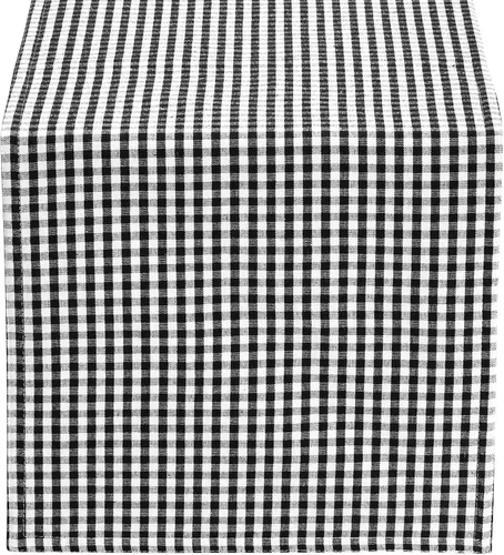 Miniatura 8 de Lush Decor Gingham Check - Servilleta teñida de hilo a cuadros, 18.0 x 18.0 in, color blanco roto y negro