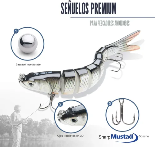 Miniatura 4 de TRUSCEND Swimmax - Señuelos de pesca realistas para agua salada y agua dulce, para trucha lucioperca, lucio, salmón azul, cebo, pesca de lubina
