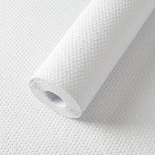 Revestimiento de estante para armarios de cocina de 16 pulgadas: Alfombrilla impermeable para cajones de baño de 16" x 120 pulgadas blanca - Fácil