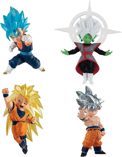 Miniatura 24 de Dragon Ball Super Dragon Ball Adverge SS Blue Goku, SS Rose Goku Black y Golden Freiza Mini Figura de 2.5 Pulgadas Paquete de 4