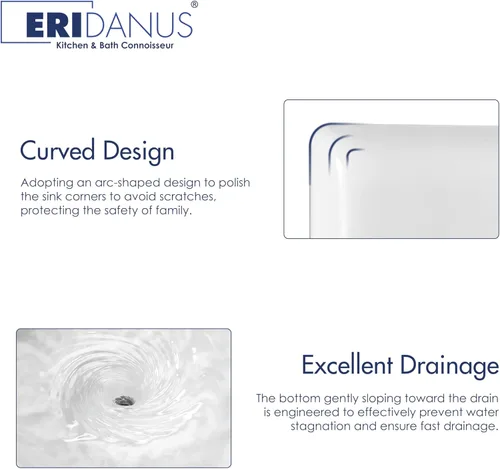 Miniatura 4 de Eridanus Lavabo de Baño Rectangular 43" x 16", Lavabo Vasija de Cerámica Vítrea de Dos Orificios, Montaje en Encimera y Pared, Lavabo Flotante