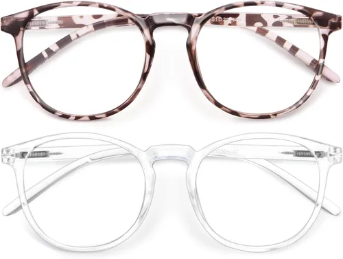 Miniatura 13 de IBOANN - Lentes con filtro de luz azul para mujeres y hombres, paquete de 3 unidades, armazón redonda estilo retro a la moda, lentes falsos vintage