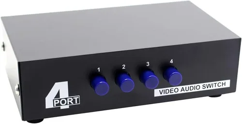 Miniatura 2 de Panlong Interruptor AV de 4 vías, conmutador RCA, 4 entradas y 1 salida, vídeo compuesto, audio estéreo L/R, caja de selección para DVD, STB