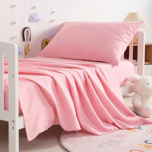 NTBAY Juego de sábanas para niños pequeños, juego de sábanas de microfibra para cuna de 3 piezas, sábana encimera, sábana bajera, funda de almohada,