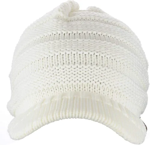 Miniatura 18 de C.C Gorro de punto trenzado cálido y grueso con visera