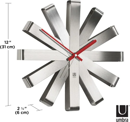 Miniatura 3 de Umbra - Reloj de pared en bandas