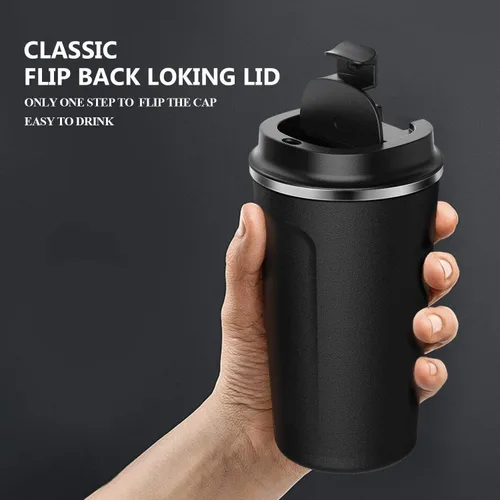 Miniatura 3 de Taza de viaje al vacío de 12 onzas para bebidas heladas/bebidas calientes, taza de café aislada de acero inoxidable de doble pared, taza de café