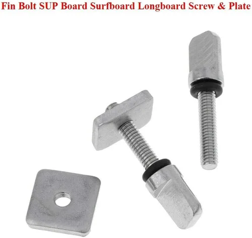 Miniatura 5 de 8 juegos de pernos de aleta de acero inoxidable SUP Junta Tabla de surf Longboard Tornillo y placa