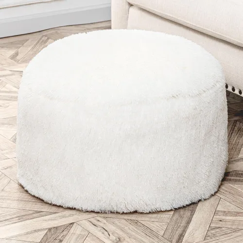 Miniatura 3 de Asuprui Puf Otomano Sin Relleno Reposapiés Otomano 20x12 Pulgadas Puf de Piso Redondo Piso Silla Bean Bag Sin Relleno Reposapiés con Almacenamiento