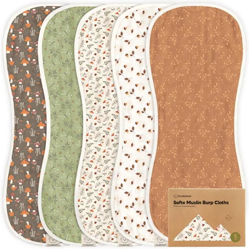 Miniatura 20 de Paquete de 5 paños de muselina para eructos para bebé, niño, niña, trapos muy absorbentes para bebés, 8 capas de viscosa derivada de toalla