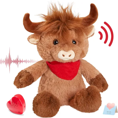 Miniatura 10 de Oso de peluche de 12 pulgadas con latido grabado, juguete de voz grabador de peluche, oso suave de peluche esponjoso, regalos de mensajes