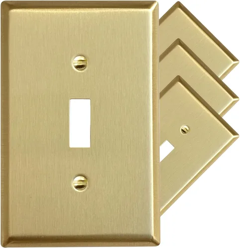 Miniatura 32 de Rio Salto Colección Signature BRAS Signature Colección de tamaño mediano de metal dorado con interruptores de palanca doble para luz de pared