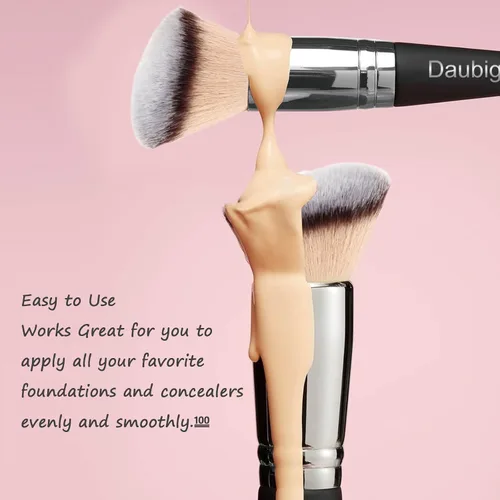 Miniatura 3 de Daubigny Brochas de maquillaje de doble punta, cepillo corrector perfecto para cualquier aspecto, cepillo de lujo premium redondeado cónico