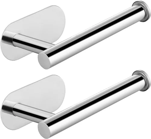 Miniatura 15 de Soporte para papel higiénico autoadhesivo, sin taladrar para baño, baño, baño, soporte de pared, acero inoxidable (dorado)