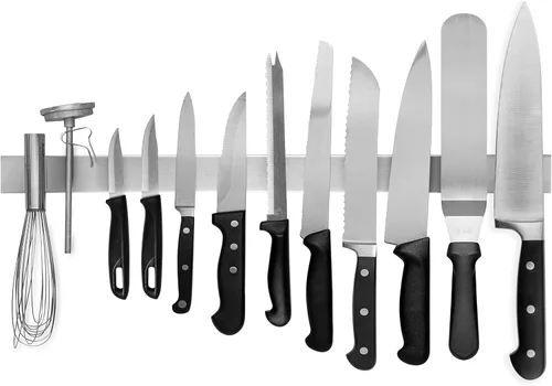 Miniatura 14 de Portatuchillos magnético de madera de acacia de 10 pulgadas con uso multiusos, soportes magnéticos para cuchillos de cocina, portacuchillos