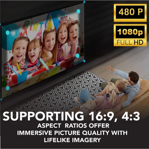 Miniatura 7 de RCA - Proyector portátil RPJ060 Sistema de entretenimiento de cine en casa, batería de larga duración - 2,5 horas por carga - Exterior, recargable