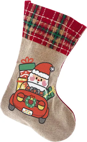 Miniatura 11 de LUSandy Calcetines colgantes de Navidad 5D con pintura de diamante de Papá Noel, adornos colgantes de 14 pulgadas, bolsa de dulces de Navidad