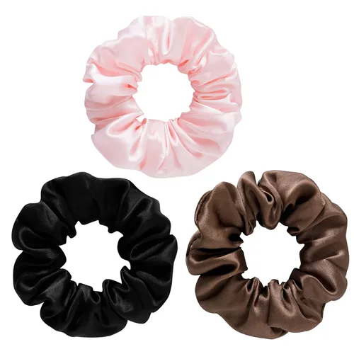 Miniatura 20 de Lazos para el cabello de seda de morera, prevención del encrespamiento y sin daños, accesorios para dormir y noche para mujeres (albaricoque)