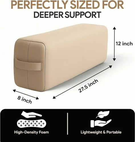 Miniatura 2 de Almohada rectangular de yoga para meditación, yoga y apoyo de espalda, cojín de meditación suave con funda de algodón extraíble para lavar a mano