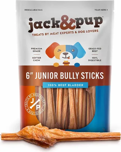 Jack&Pup - Palitos masticables para perros pequeños, de 6 pulgadas, masticables, de grado premium, totalmente naturales, para cachorros de