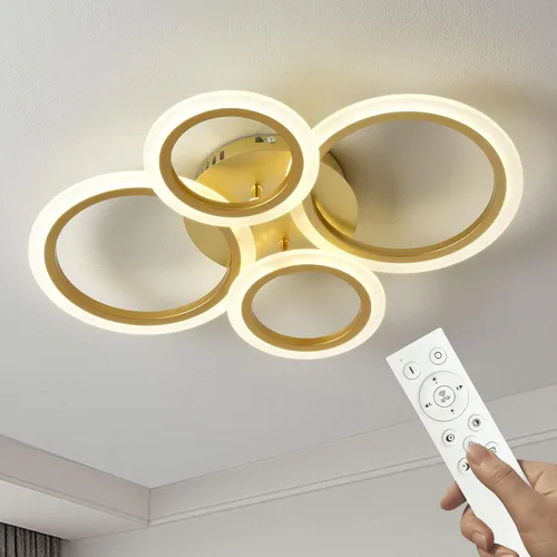 Miniatura 11 de Moderna lámpara LED de techo de 22 pulgadas, 36 W, 3000 lúmenes, 3000 – 6500 K, regulable con control remoto, lámpara de techo empotrada para Negro