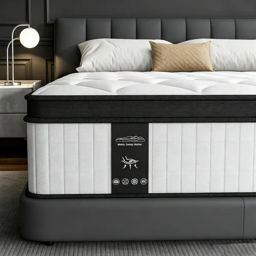 Colchón Queen de 12 pulgadas tamaño Queen en una caja con espuma viscoelástica y resortes individuales para aislamiento de movimiento, alivio de