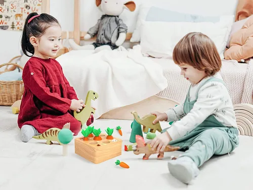 Miniatura 6 de Juguetes Montessori para niños de 1 año, juego de clasificación de tamaño en forma de zanahoria, juguetes de madera para bebés de 6 a 12 meses