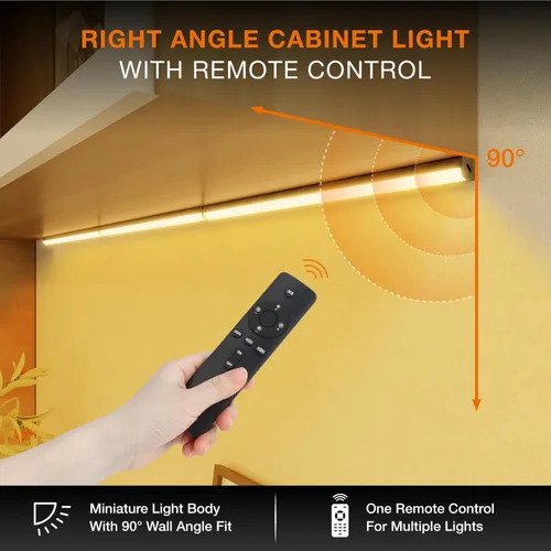 Miniatura 3 de Luces para debajo del gabinete con control remoto, paquete de 2 luces magnéticas regulables para el armario, luz de tienda LED inalámbrica USB Negro