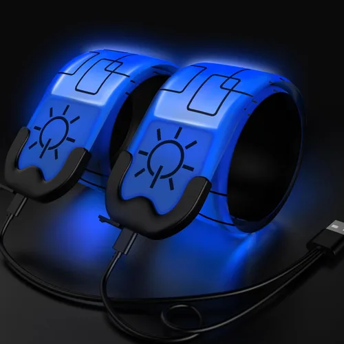 Paquete de 2 brazaletes LED – Luces de correr recargables con equipo reflectante, luces LED de alta visibilidad