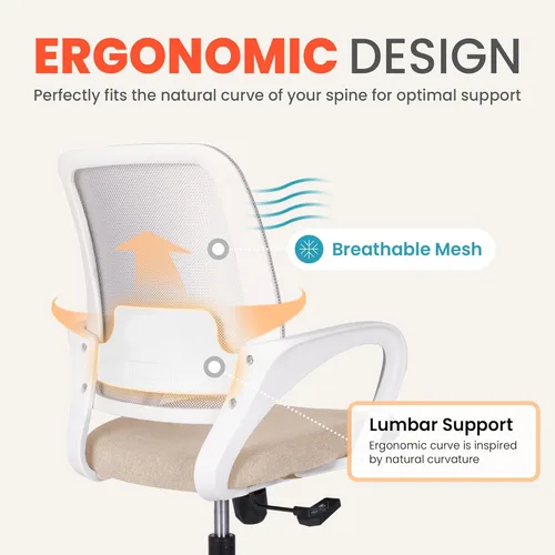 Miniatura 3 de Silla de Oficina NEO Chair Silla de Computadora Ergonómica de Malla con Soporte Lumbar Altura Ajustable Ruedas Giratorias Rodantes Cómoda Silla