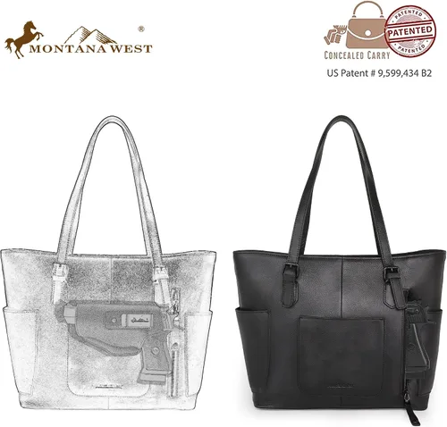 Miniatura 2 de Montana West Genuine Leather Purses for Women Hobo Bags with Tooling Handle & Tassels