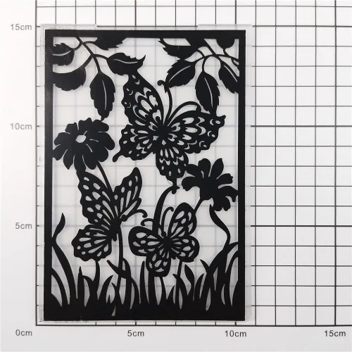 Miniatura 3 de DzIxY Carpetas de plástico con estampado de flores de mariposa para hacer tarjetas, suministros de bricolaje de papel 3D, plantillas de álbumes