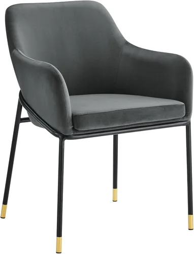 Miniatura 9 de Modway EEI-4671-BLK-ORA Jovi Performance - Sillón de comedor de terciopelo, color negro y naranja