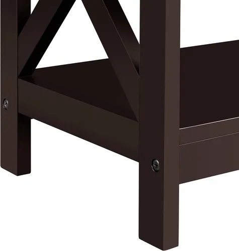 Miniatura 7 de Topeakmart Consola de 3 niveles y mesa de sofá con almacenamiento, mesa de entrada larga estrecha para espacios pequeños, estantería