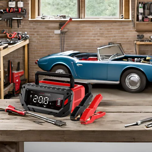Miniatura 8 de Cargador de batería de coche de 20 amperios, cargador automotriz inteligente de 12 V/24 V, mantenedor de batería, cargador de goteo para automóvil