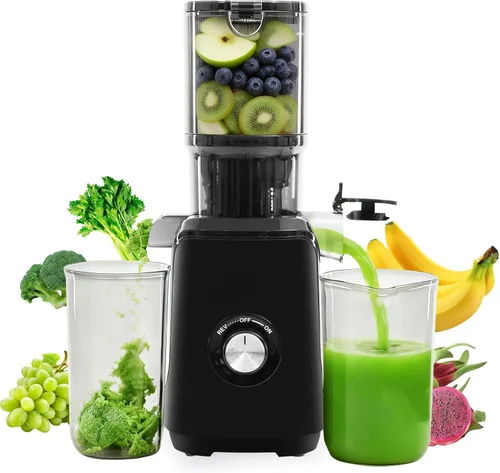Miniatura 11 de OLIXIS Exprimidor de prensa en frío, máquinas exprimidoras con canal de alimentación ancho, alto rendimiento de jugo y fácil de limpiar