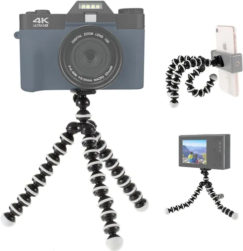 Acuvar Cámara trípode flexible pulpo de 10 pulgadas con tornillo de 1/4", placa de liberación rápida para cámaras digitales, SLR, DSLR, fotografía