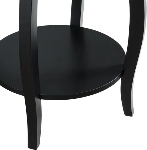 Miniatura 8 de Powell Mesa redonda para muebles con estante, color negro